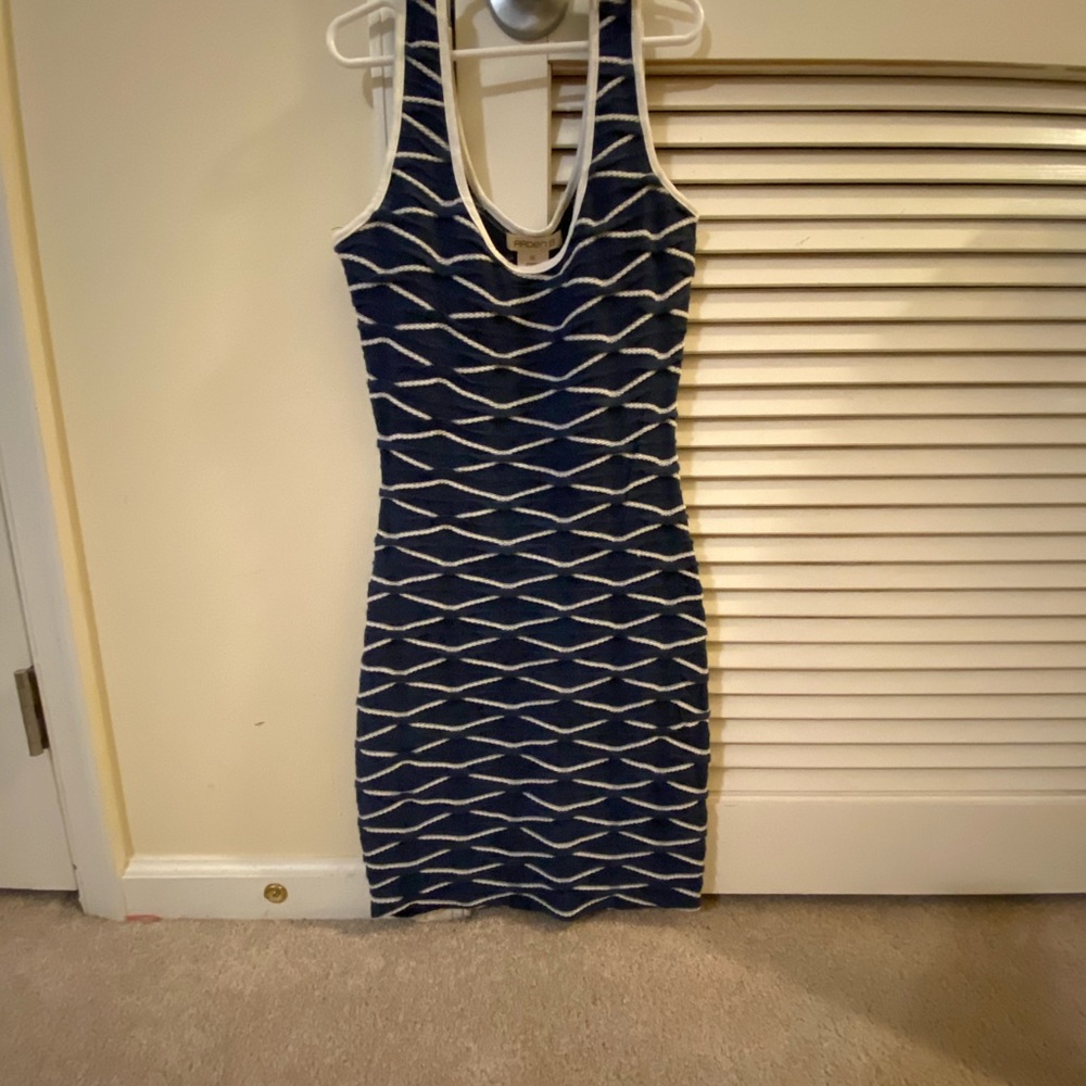 Arden B Dress Navy with white